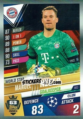 Sticker Manuel Neuer - Match Attax 101. Season 2019-2020 n. W63 - Topps
