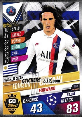 Figurina Edinson Cavani - Match Attax 101. Season 2019-2020 - Topps