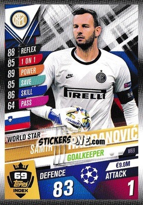 Sticker Samir Handanovic - Match Attax 101. Season 2019-2020 n. W69 - Topps