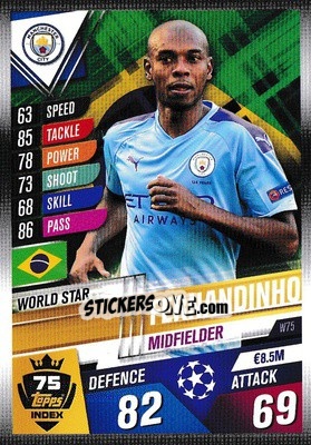Sticker Fernandinho - Match Attax 101. Season 2019-2020 n. W75 - Topps