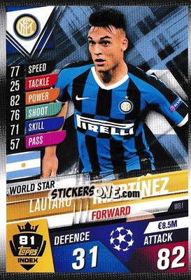Sticker Lautaro Martínez - Match Attax 101. Season 2019-2020 n. W81 - Topps