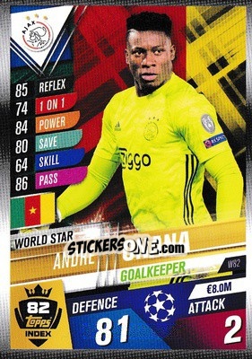 Sticker André Onana - Match Attax 101. Season 2019-2020 n. W82 - Topps
