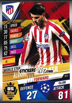Sticker Alvaro Morata - Match Attax 101. Season 2019-2020 n. W85 - Topps