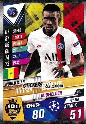 Sticker Idrissa Gueye - Match Attax 101. Season 2019-2020 n. W101 - Topps