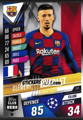 Sticker Clément Lenglet - Match Attax 101. Season 2019-2020 n. CH5 - Topps