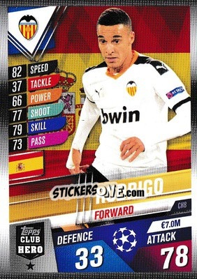 Sticker Rodrigo Moreno - Match Attax 101. Season 2019-2020 n. CH8 - Topps