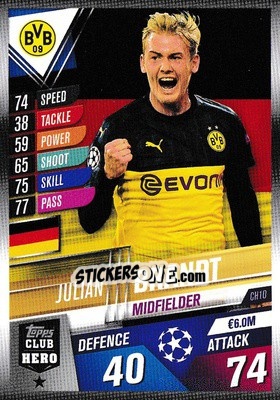 Sticker Julian Brandt - Match Attax 101. Season 2019-2020 - Topps