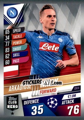 Figurina Arkadiusz Milik - Match Attax 101. Season 2019-2020 - Topps