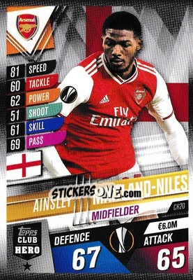 Sticker Ainsley Maitland-Niles - Match Attax 101. Season 2019-2020 n. CH20 - Topps