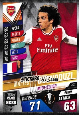 Sticker Matteo Guendouzi - Match Attax 101. Season 2019-2020 n. CH22 - Topps