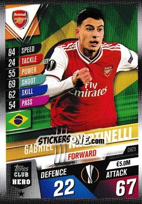 Sticker Gabriel Martinelli - Match Attax 101. Season 2019-2020 n. CH23 - Topps