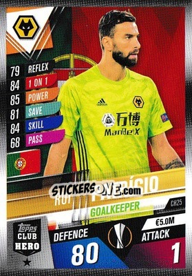 Sticker Rui Patricio - Match Attax 101. Season 2019-2020 n. CH25 - Topps