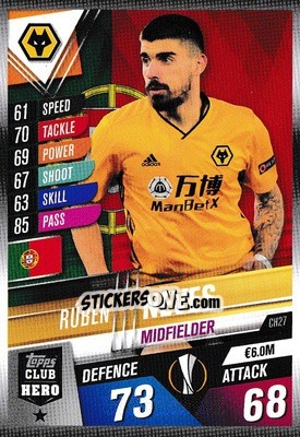 Sticker Rúben Neves - Match Attax 101. Season 2019-2020 n. CH27 - Topps