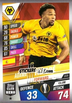 Sticker Adama Traoré - Match Attax 101. Season 2019-2020 n. CH28 - Topps