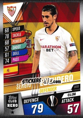 Sticker Sergio Escudero - Match Attax 101. Season 2019-2020 - Topps