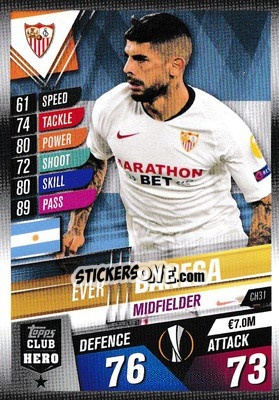 Sticker Éver Banega - Match Attax 101. Season 2019-2020 n. CH31 - Topps
