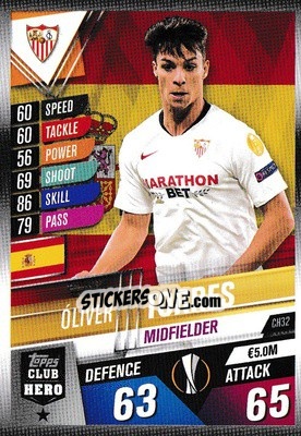 Sticker Oliver Torres - Match Attax 101. Season 2019-2020 n. CH32 - Topps
