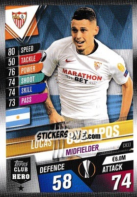 Figurina Lucas Ocampos - Match Attax 101. Season 2019-2020 - Topps