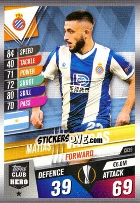 Sticker Matias Vargas - Match Attax 101. Season 2019-2020 n. CH39 - Topps