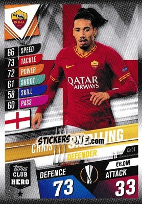 Sticker Chris Smalling - Match Attax 101. Season 2019-2020 n. CH51 - Topps