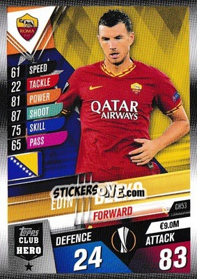 Sticker Edin Džeko - Match Attax 101. Season 2019-2020 - Topps