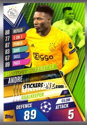 Sticker André Onana - Match Attax 101. Season 2019-2020 n. SH1 - Topps