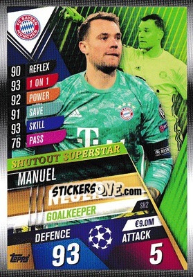 Sticker Manuel Neuer - Match Attax 101. Season 2019-2020 - Topps