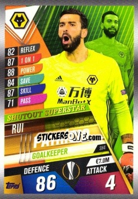 Sticker Rui Patricio - Match Attax 101. Season 2019-2020 n. SH4 - Topps