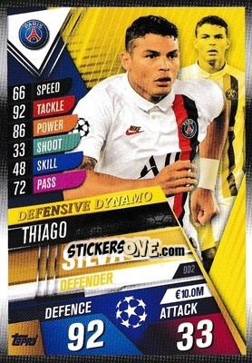 Sticker Thiago Silva - Match Attax 101. Season 2019-2020 - Topps
