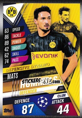 Sticker Mats Hummels - Match Attax 101. Season 2019-2020 - Topps