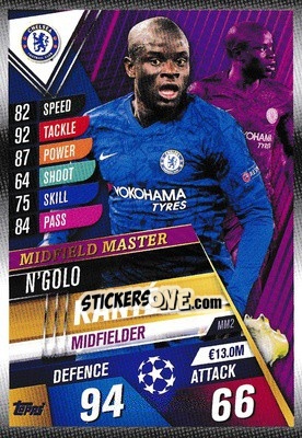 Sticker N'Golo Kanté - Match Attax 101. Season 2019-2020 - Topps