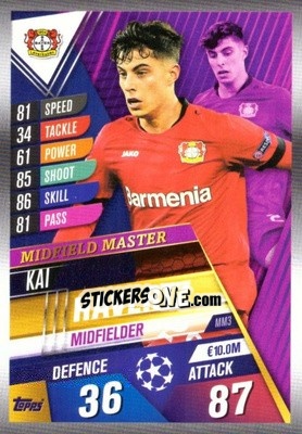 Sticker Kai Havertz - Match Attax 101. Season 2019-2020 n. MM3 - Topps