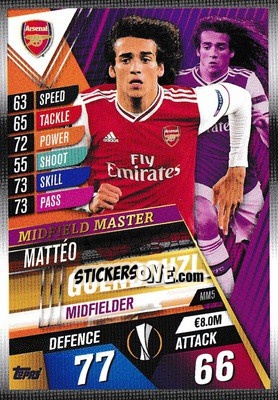 Sticker Mattéo Guendouzi - Match Attax 101. Season 2019-2020 n. MM5 - Topps
