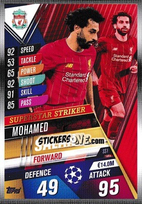 Sticker Mohamed Salah - Match Attax 101. Season 2019-2020 n. SS1 - Topps