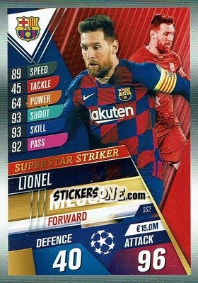 Sticker Lionel Messi - Match Attax 101. Season 2019-2020 n. SS2 - Topps