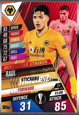 Figurina Raúl Jiménez - Match Attax 101. Season 2019-2020 - Topps