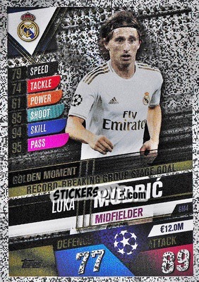 Sticker Luka Modric - Match Attax 101. Season 2019-2020 - Topps