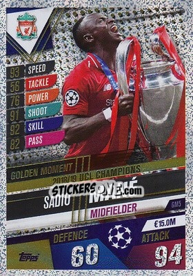 Sticker Sadio Mané - Match Attax 101. Season 2019-2020 n. GM5 - Topps