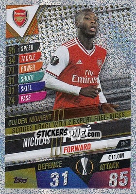 Sticker Nicolas Pépé - Match Attax 101. Season 2019-2020 n. GM8 - Topps
