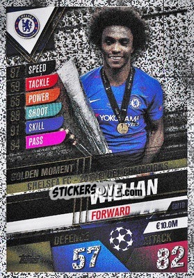 Sticker Willian - Match Attax 101. Season 2019-2020 - Topps