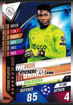Sticker André Onana - Match Attax 101. Season 2019-2020 - Topps