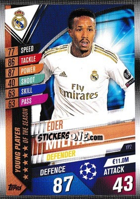 Sticker Éder Militão - Match Attax 101. Season 2019-2020 n. YP2 - Topps