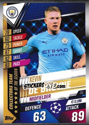 Sticker Kevin De Bruyne - Match Attax 101. Season 2019-2020 n. TS5 - Topps