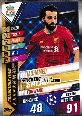 Sticker Mohamed Salah - Match Attax 101. Season 2019-2020 - Topps
