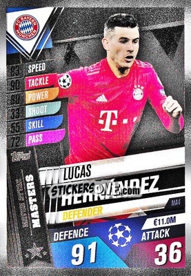Sticker Lucas Hernández - Match Attax 101. Season 2019-2020 - Topps