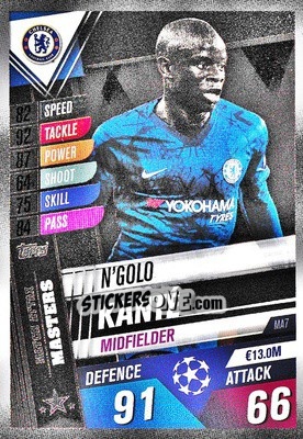 Sticker N'Golo Kanté - Match Attax 101. Season 2019-2020 n. MA7 - Topps