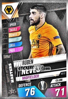 Sticker Ruben Neves - Match Attax 101. Season 2019-2020 - Topps