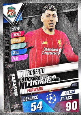 Sticker Roberto Firmino - Match Attax 101. Season 2019-2020 n. MA12 - Topps