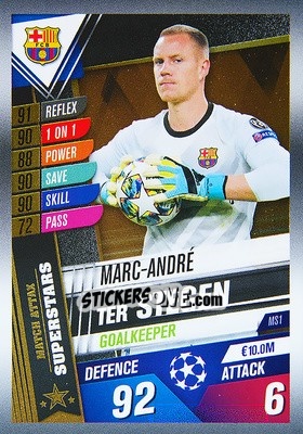 Sticker Marc-André ter Stegen - Match Attax 101. Season 2019-2020 - Topps