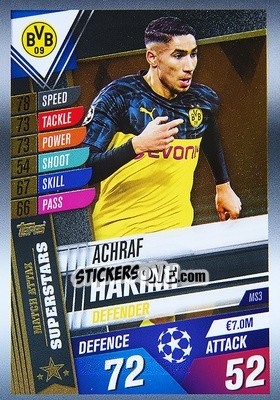 Sticker Achraf Hakimi - Match Attax 101. Season 2019-2020 n. MS3 - Topps
